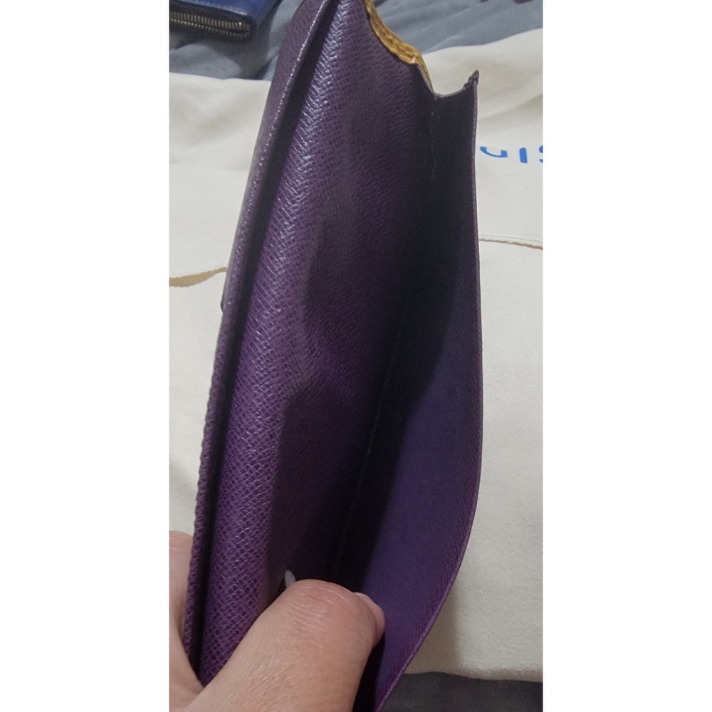 Louis Vuitton Yellow Epi Leather Yen Long Wallet Purple Interior Made in Spain - Picture 7 of 16